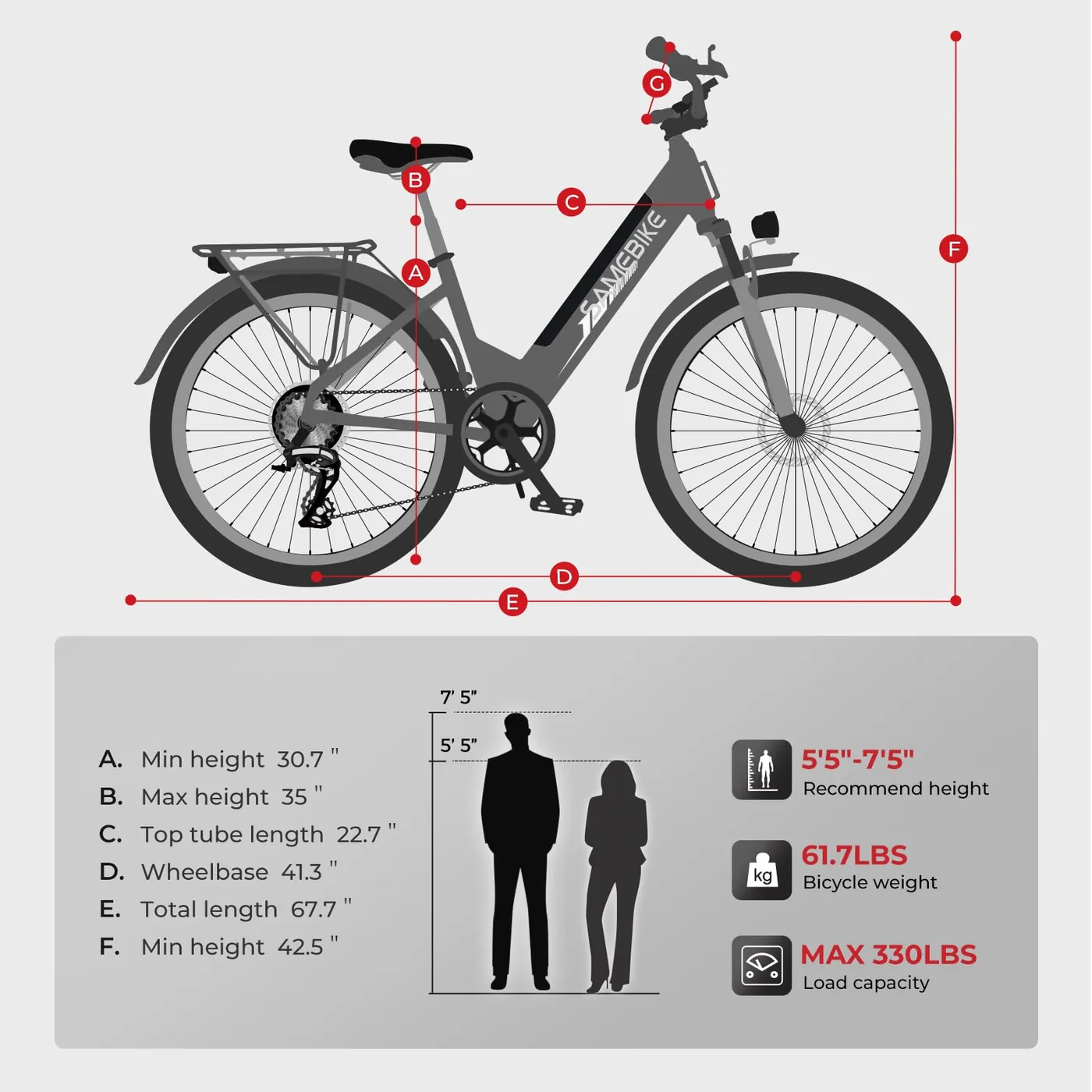 SAMEBIKE Pedelec City-Bike – foto 6